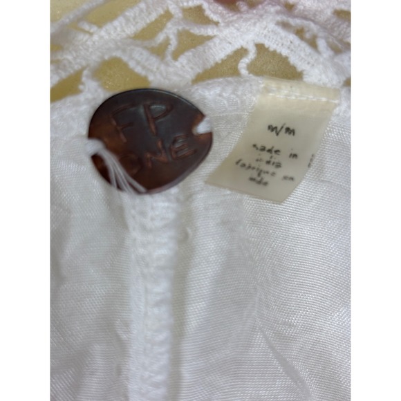 Free People White Lace Crochet Tunic Dress Boho Festival M M - Picture 8 of 9